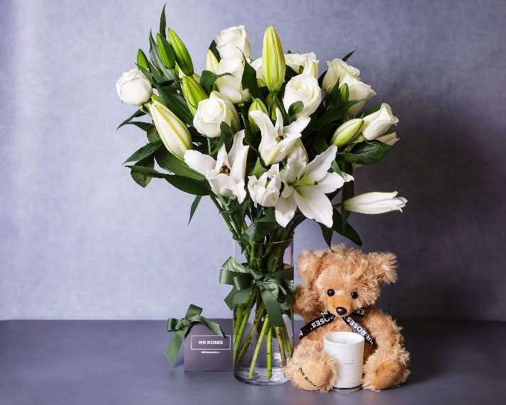 Member - Exclusive White Lilies & White Roses