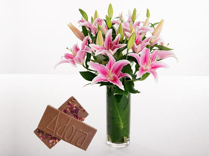 Pink Lilies & Adora Chocolate