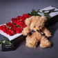 Red Roses & Teddy Bear