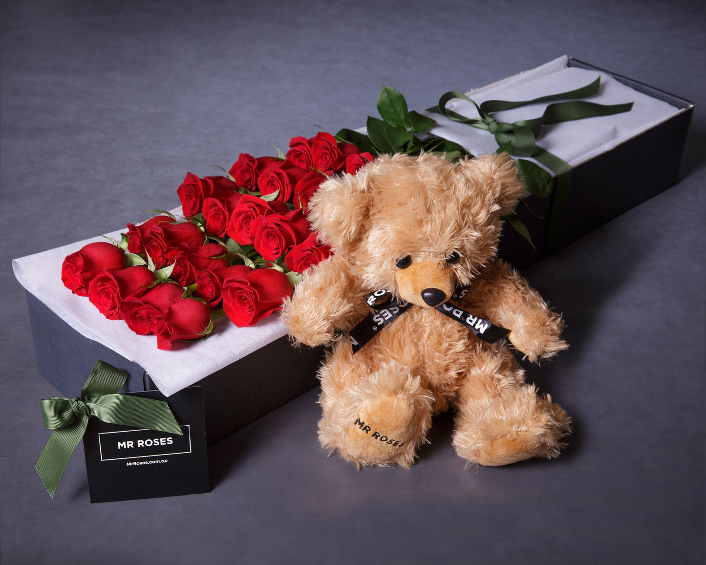 Red Roses & Teddy Bear