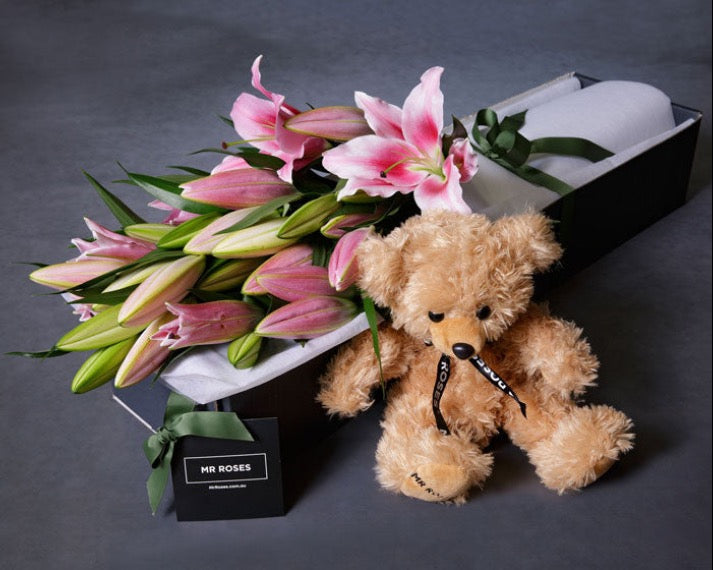 Lilies & Teddy Bear