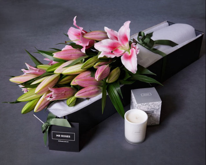 Lilies & Scented Candle