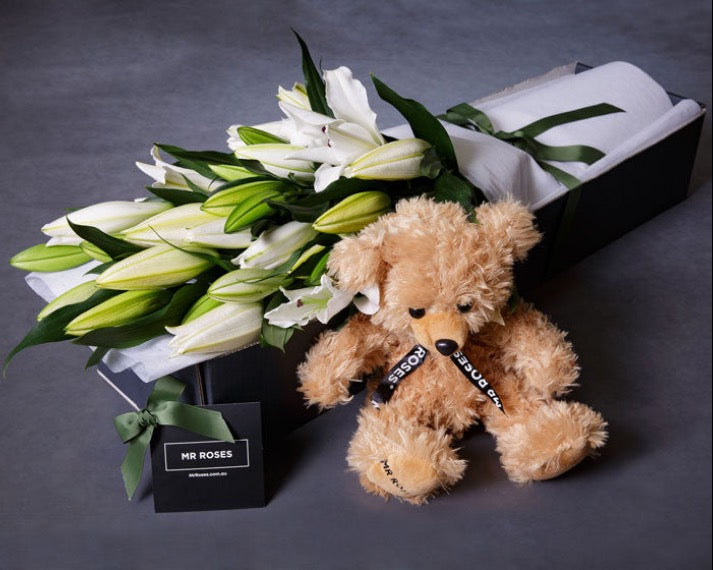 Lilies & Teddy Bear