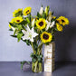 Sunflowers, White Lilies & Champagne