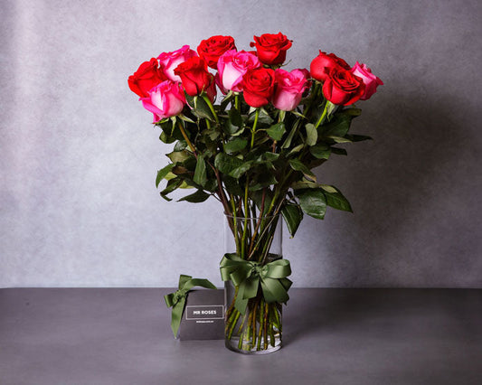 Long Stemmed Red & Pink Roses