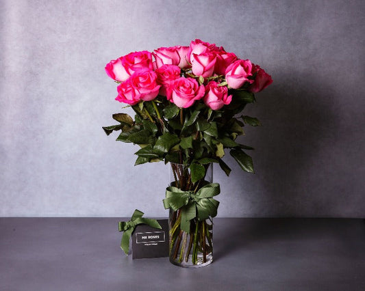 long stem pink roses