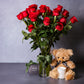 Red Roses & Teddy Bear