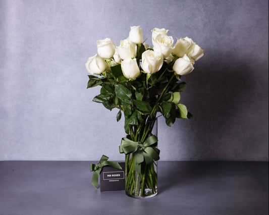 Long Stemmed White Roses