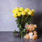 Yellow Roses & Teddy Bear