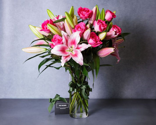 Mother's Day Flowers - Pink Lilies & Pink Roses