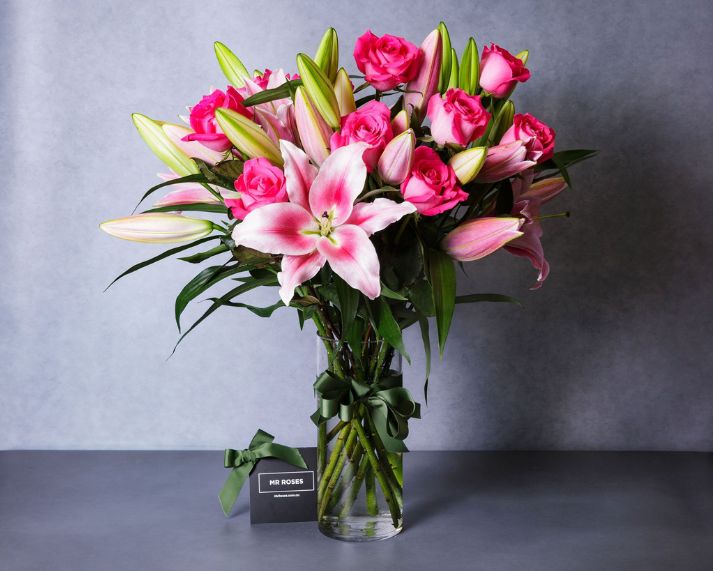 Member-Exclusive Pink Lilies & Pink Roses