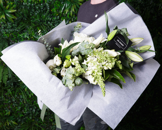 White and Green Posy Flower Bouquets