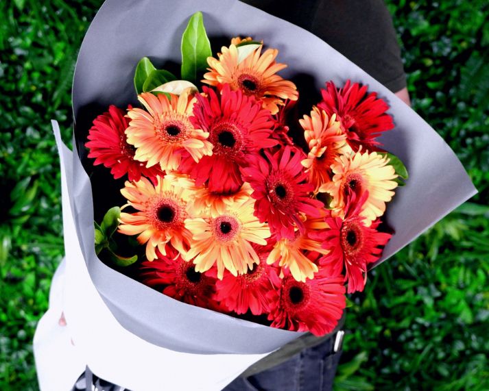 Hot Like a Sunrise Gerbera Bouquet