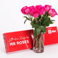 Elegant 10 Bright Pink Roses Gift Box