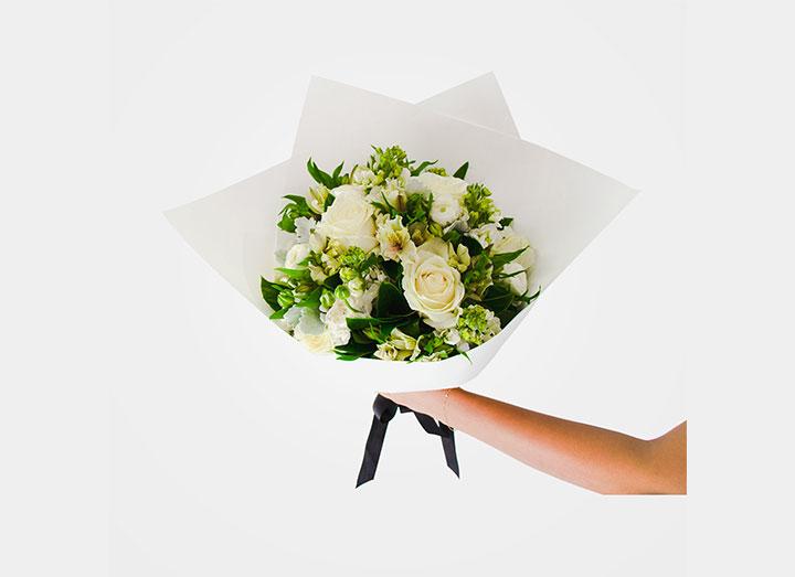 White & Green Posy Bouquets