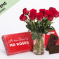 Elegant 10 Red Roses Gift Box & Adora Chocolate