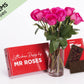 Lucky 8 Bright Pink Roses Gift Box & Adora Chocolate