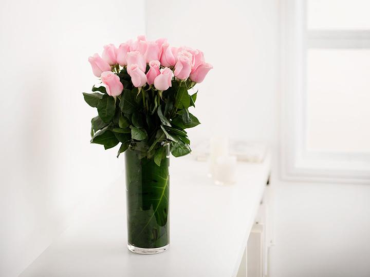 LONG STEMMED BRIGHT PINK ROSES (12 - 36 FLOWERS)
