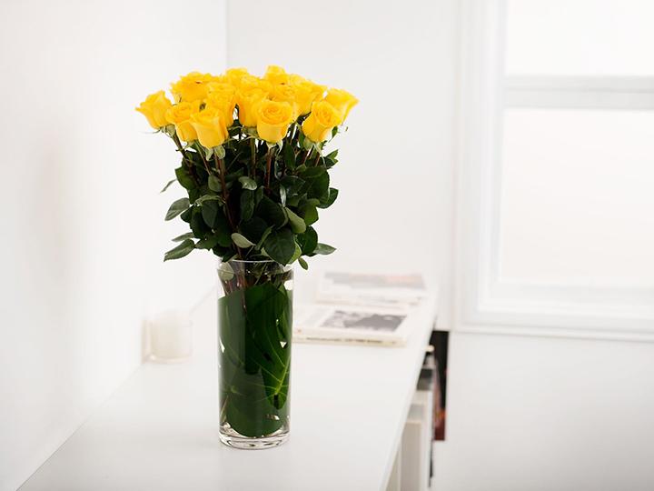Long Stemmed Yellow Roses (12 - 36 Stems) & Teddy