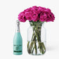 Bright Pink Roses (24 - 50 Medium Stems) & Champagne