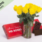 Lucky 8 Yellow Roses Gift Box & Adora Chocolate