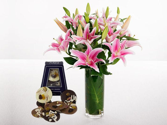 Pink Lilies & Adora Chocolate