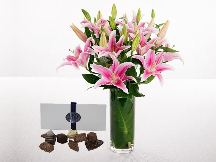 Pink Lilies & Adora Chocolate